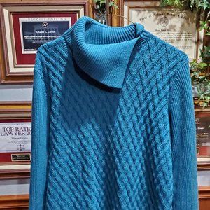Teal blue sweater, new, Lands end L/T